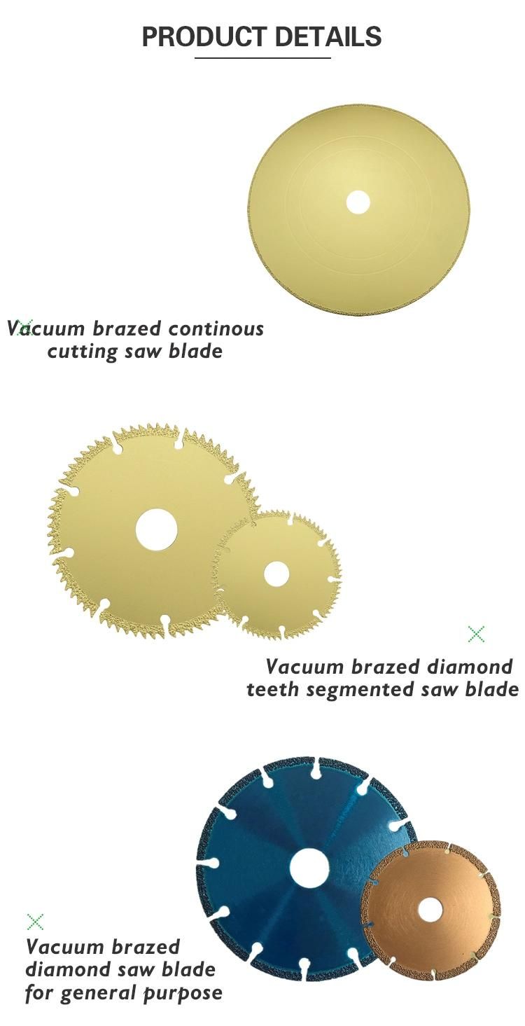 Vacuum Brazed Diamond Saw Blades for Marble Tile Dry Cutting