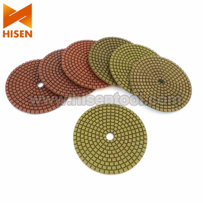 Professional 100mm 4" Metal Chip Diamond Wet Polishing Pads