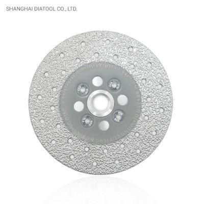 Diatool 4.5&quot;/115mm Premium Quality Double Sided Vacuum Brazed Diamond Cutting &amp; Grinding Disc with 5/8-11 Flange for Granite Marble Porcelain