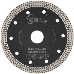 125mm 5inch Fast Smooth Cutting Mesh Turbo Rim Saw Blade with &quot;Reinforced Ring&quot; for Dekton Ceramic Porcelain Marble Slates
