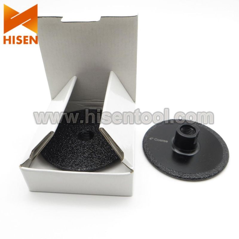 100mm Premium Vacuum Brazed Diamond Cup Wheel for Stone with Grit 30/40#