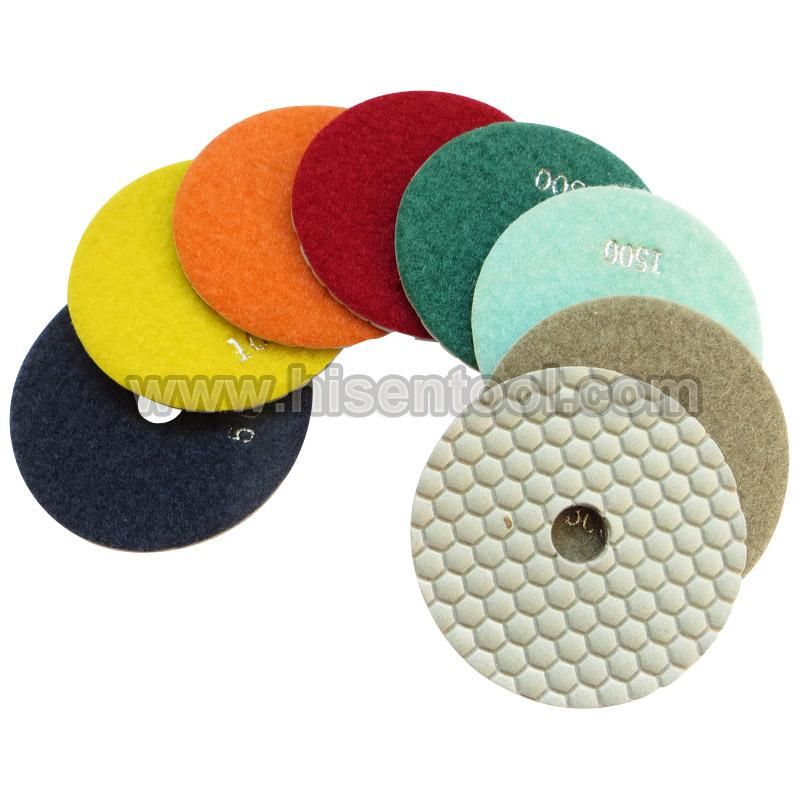 100mm Hook & Loop Back Diamond Flexible Dry Polishing Pads