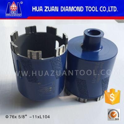 76mm Diamond Vacuum Brazed Core Drill Bit with Turbo Segment