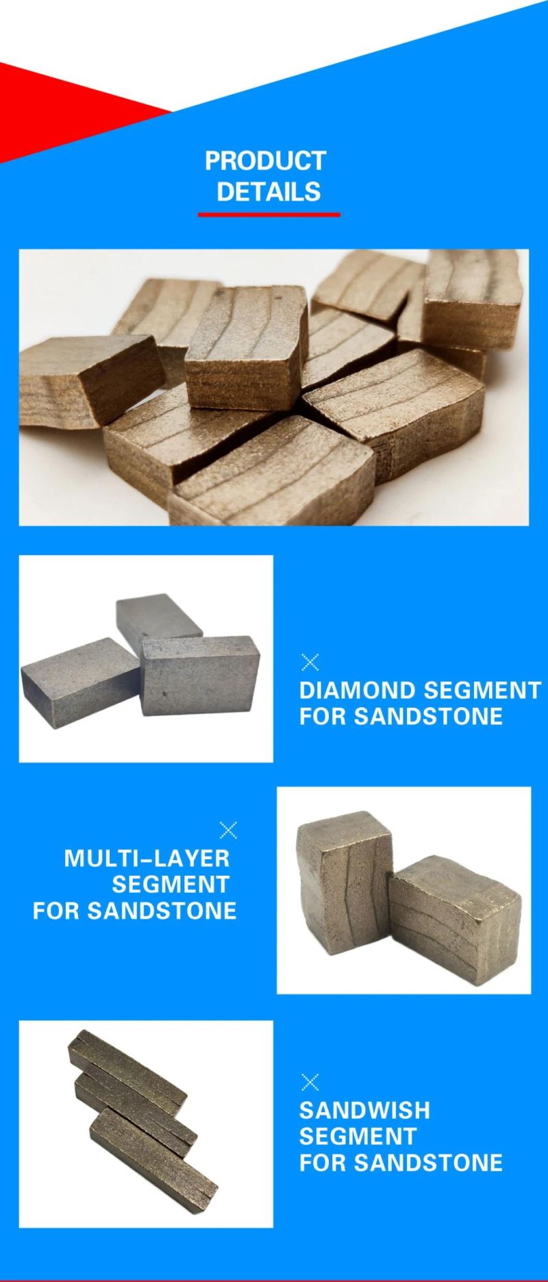 Good Sharpness Diamond Segment for Sandstone Cutting with High Cost-Effective