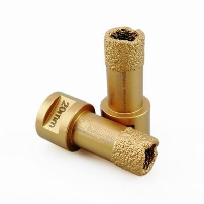 Shdiatool Dia 20mm Vacuum Brazed Diamond Drilling Bits With15mm Diamond Height for Granite Marble Ceramic