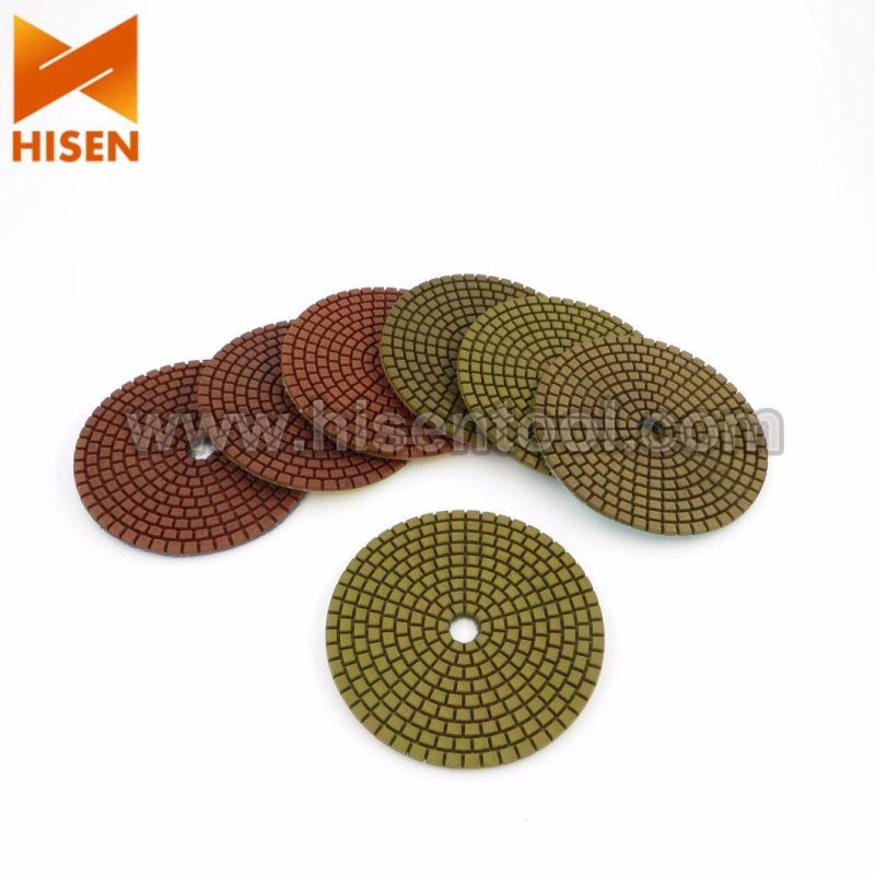 Professional 100mm 4" Metal Chip Diamond Wet Polishing Pads