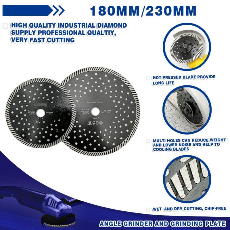 105/115/125/150/180/230mm Diamond Disc Turbo Diamond Saw Blade for Granite Masonry Marble