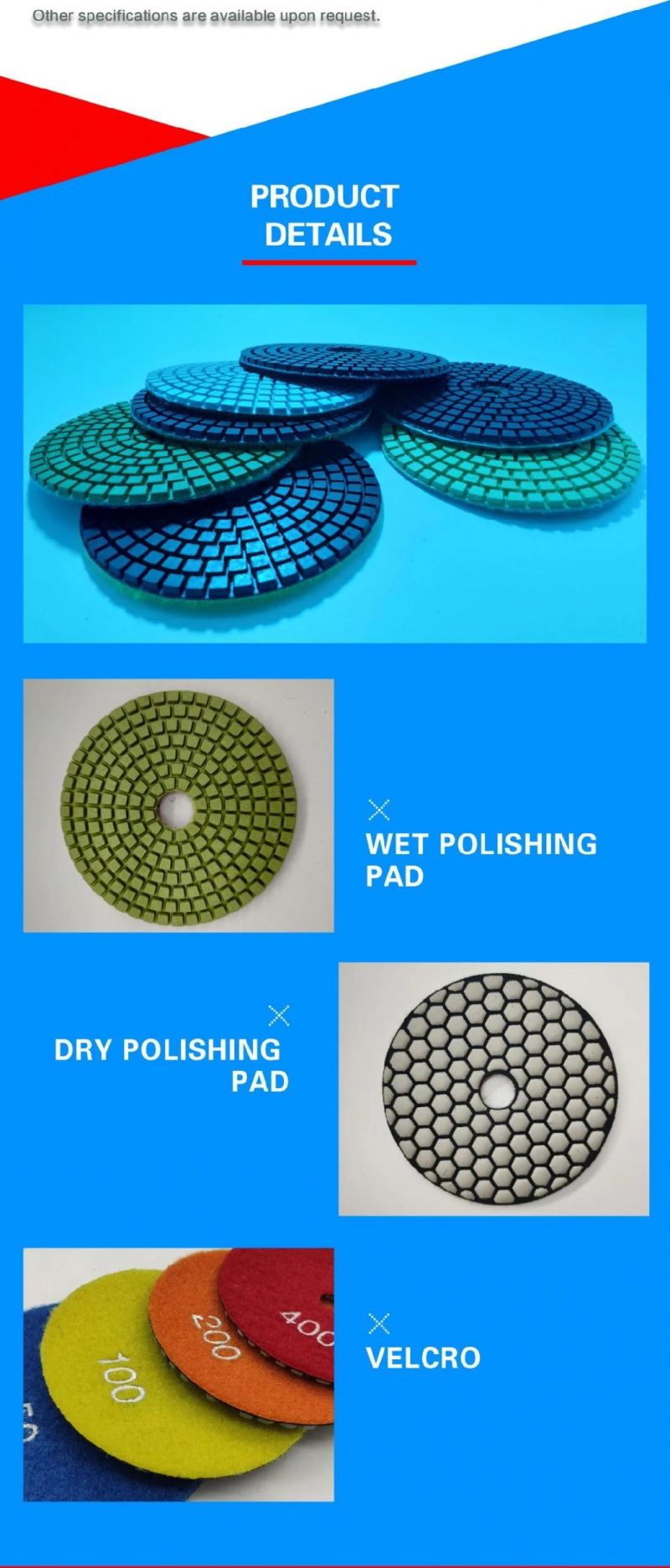 #0 #1 #2 #3 4-Step Wet Polishing Pads Sendpaper for Polishing Natural Stone 4′′