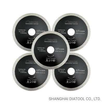 Sdiatoohl Diameter 4.5&quot; Continuous Rim Diamond Blade Wet Cutting Ceramic Tile