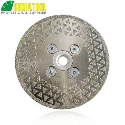Diatool 4.5&quot; 115mm Electroplated Diamond Cutting &amp; Grinding Blade M14 Thread Single Side Coated Diamond Saw Disc