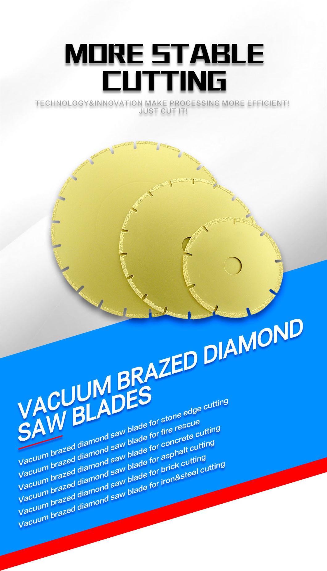 Vacuum Brazed Diamond Saw Blade for Dry Cutting Stone Metal Braces Hardened Locks and Shackles