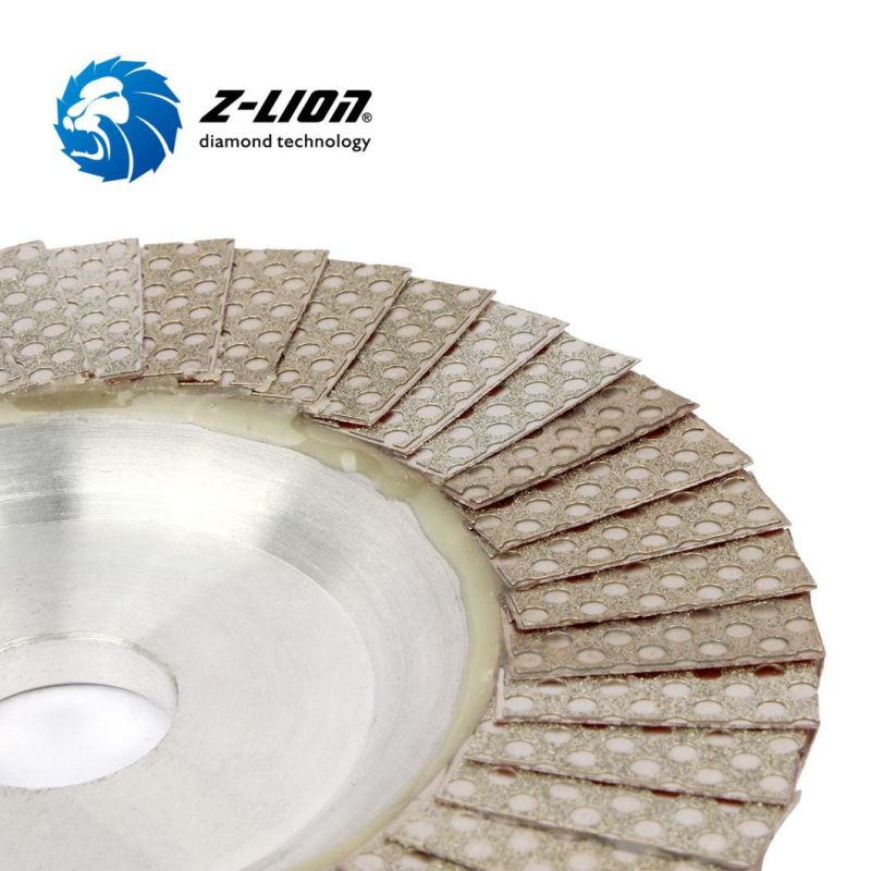 Z-Lion Electroplated Diamond Flap Grinding Wheel Disc for Granite Marble Sandstone Quartz Stone