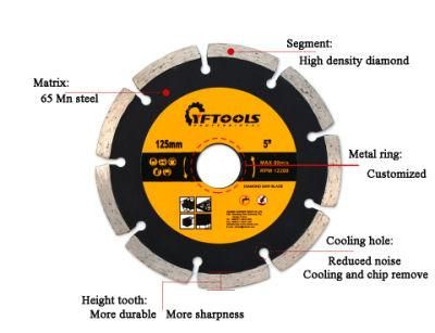 Hot-Pressed Segmented Diamond Disc Saw Blade for Dry Cutting