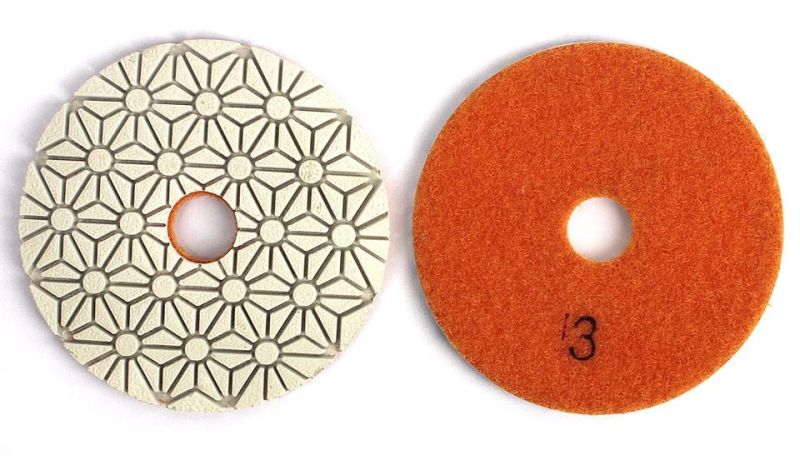 White 3 Step Pad Stone Granite Marble Abrasive Disc Pad Diamond Tools