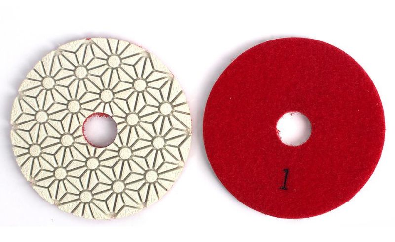 4inch/100mm Whit Diamond 3-Steps Wet Polishing Pad for Stone Marble Grinding
