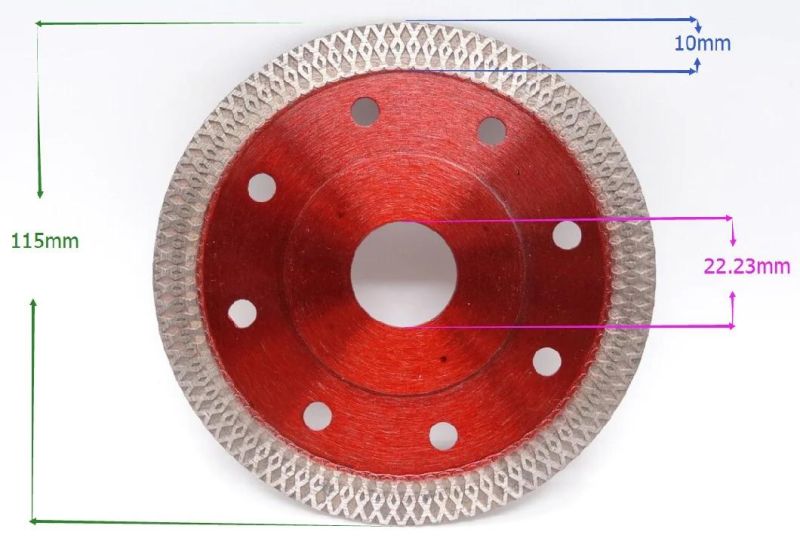 115mm Hot Press Super Thin Diamond Turbo Blade for Ceramic