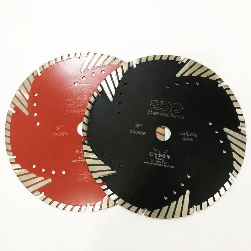 Hot Sale 9 Inch 125mm 230mm Granite Marble Ceramic Tiles Porcelain Concrete Masonry Dry Wet General Purpose Turbo Diamond Cutting Disc