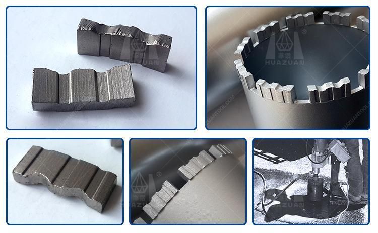 High Efficiency Diamond Drilling Tool Straight Groove Shaped Diamond Core Drill Bit Segment