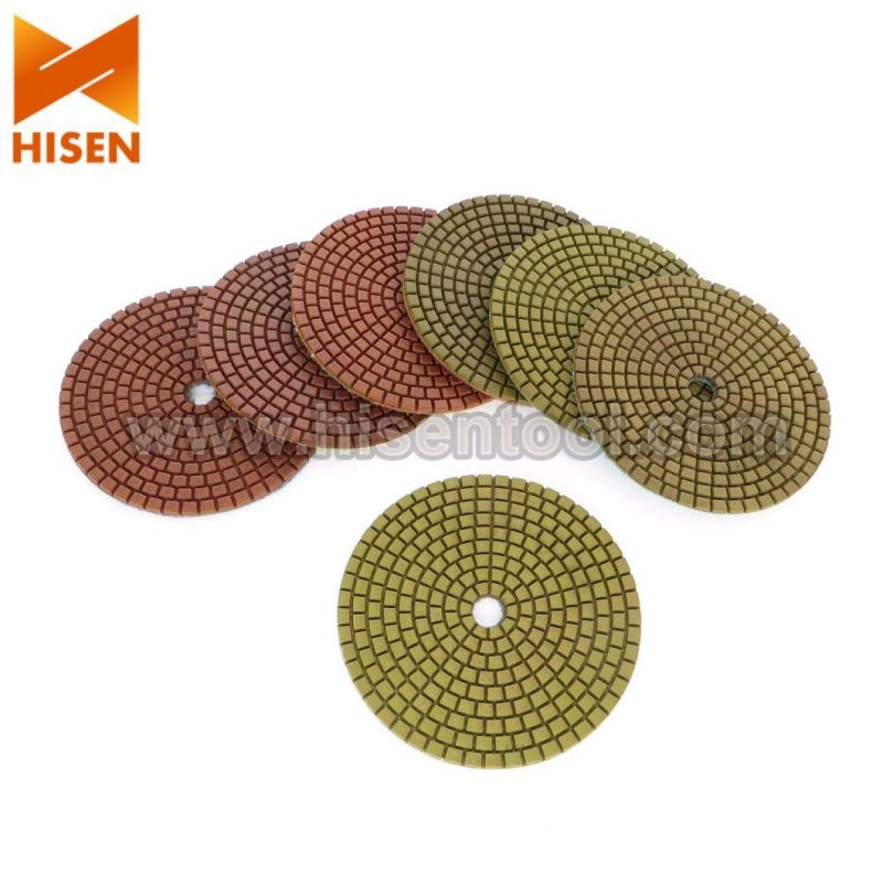 Professional 100mm 4" Metal Chip Diamond Wet Polishing Pads