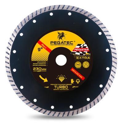 230mm M14 22.23mm Hole Turbo Diamond Cutting Blade Disc for Granite Stone with Protective Teeth