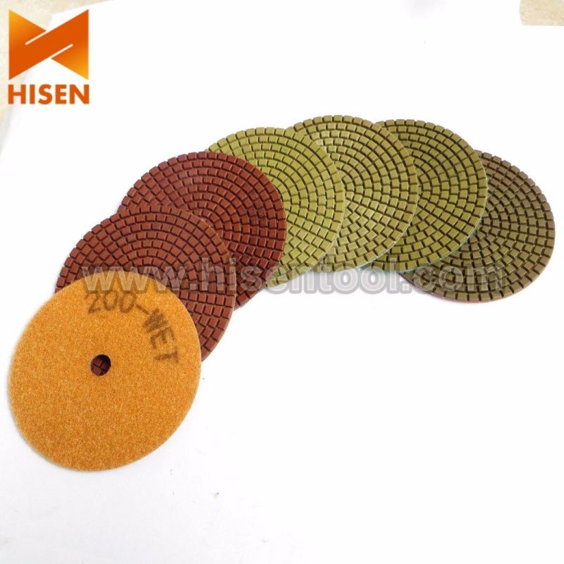 Professional 100mm 4" Metal Chip Diamond Wet Polishing Pads