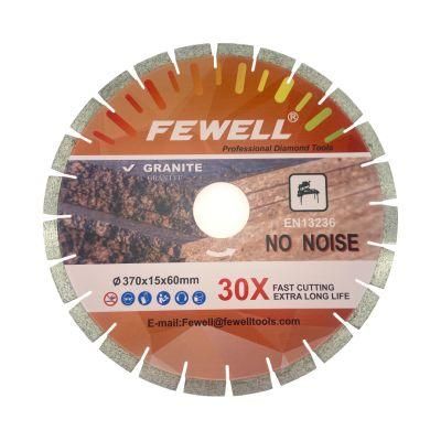 14inch 370*3.2*15*60 with 50mm Ring Silver Brazed Diamond Saw Blade for Sandwich Silent Wet Cutting Hard Granite
