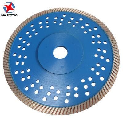 Hot Press Diamond Turbo Circular Saw Blade for Cutting Porcelain Tile with Reinforced Center