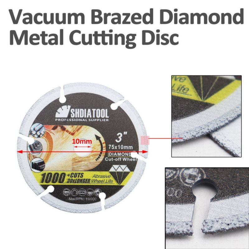 75mm-125mm Vacuum Brazed Diamond Metal Cutting Disc, Diamond Cut-off Wheel Blade