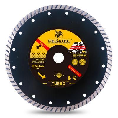 Pegatec 9inch Cutting Concrete Stone Turbo Diamond Saw Blade