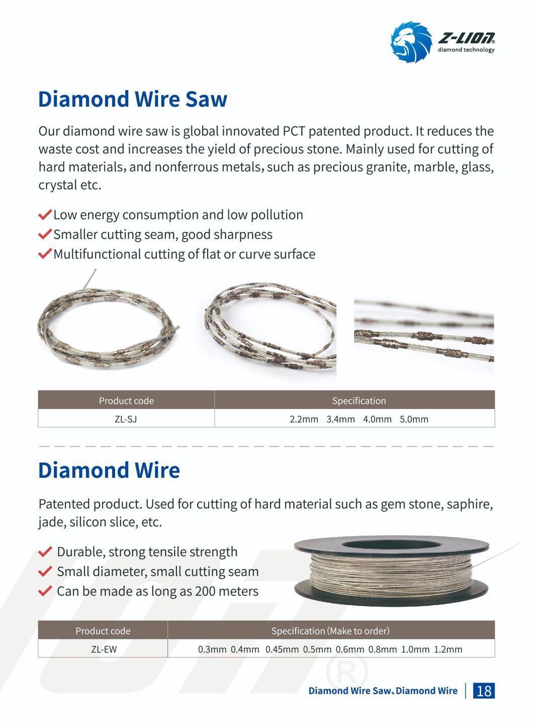 Customized Electroplated Diamond Cutting Stainless Wire 0.3mm to 1.2mm