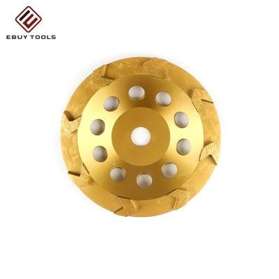 5&prime;&prime; Diamond Concrete Grinder Blade Grinding Cup Wheel 7/8 -5/8 Arbor Yellow