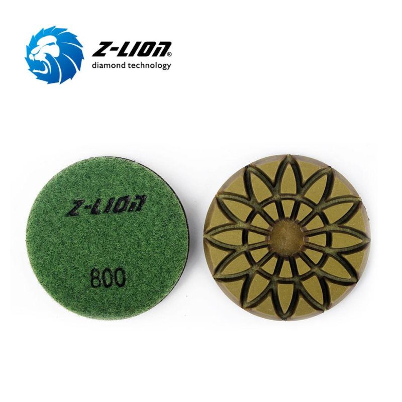 Abrasive Tools Diamond Resin Floor Polishing Pads 3 Inch X 6mm Thickness Lotus Type Zl-16sf