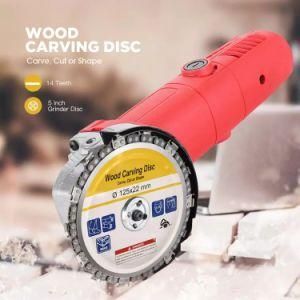 5 Inch 14 Teeth Anti Kickback Wood Carving Disc for Carving Sculpture Small Stump Removal