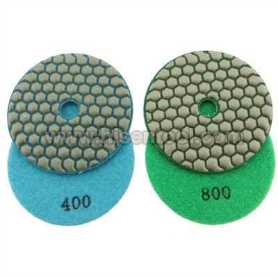 100mm Hook &amp; Loop Back Diamond Flexible Dry Polishing Pads