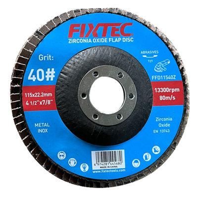 Fixtec Alumina Zirconia Flexible Abrasive Flap Disc 125mm Aluminum Oxid