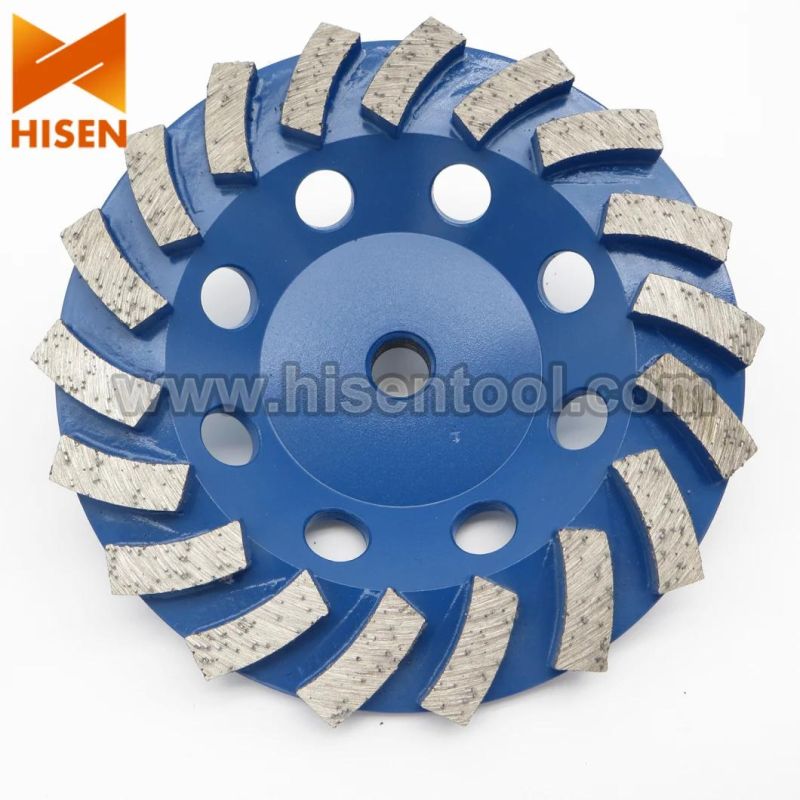 Fast Grinding 125mm Diamond Cup Wheel with 18 Spiral Turbo Segments