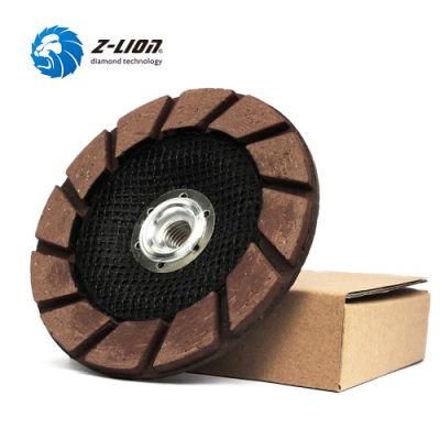 5&quot; Zlion Ceramic Bond Diamond Grinding Cup Wheel Concrete Edge Polishing Pad