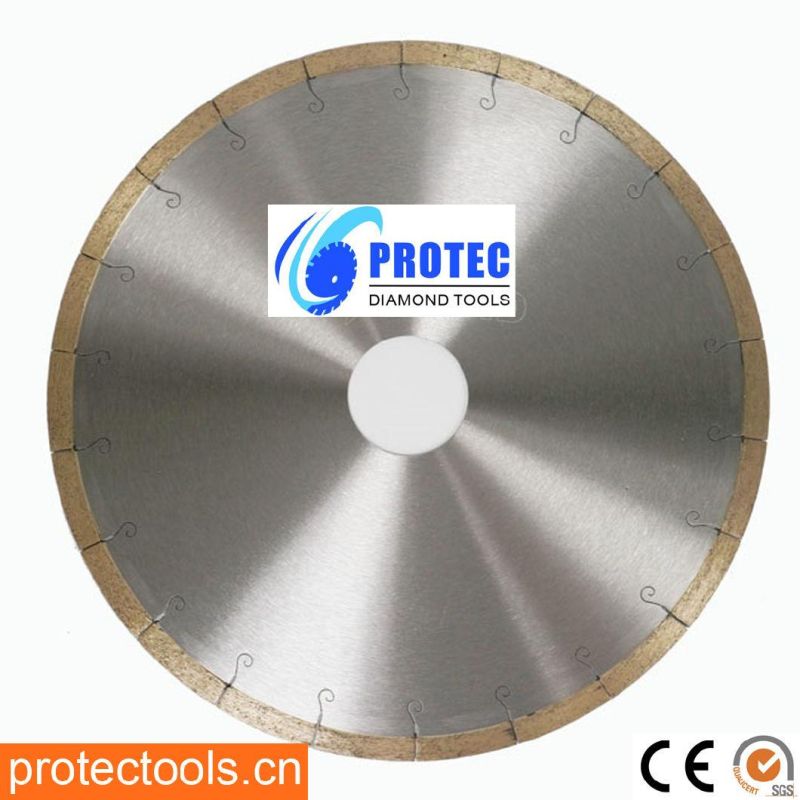 Hot Pressed Diamond Saw Blade with Laser Cutting Slot for Hard Porcelain, Ceramic Tiles and Stones