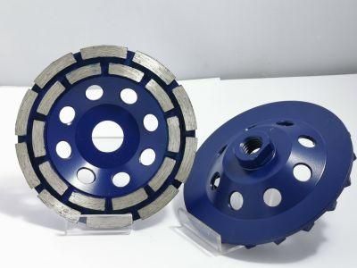 Double Row Segment High Frequency 5inch Diamond Abrasive Diamond Cup Wheel
