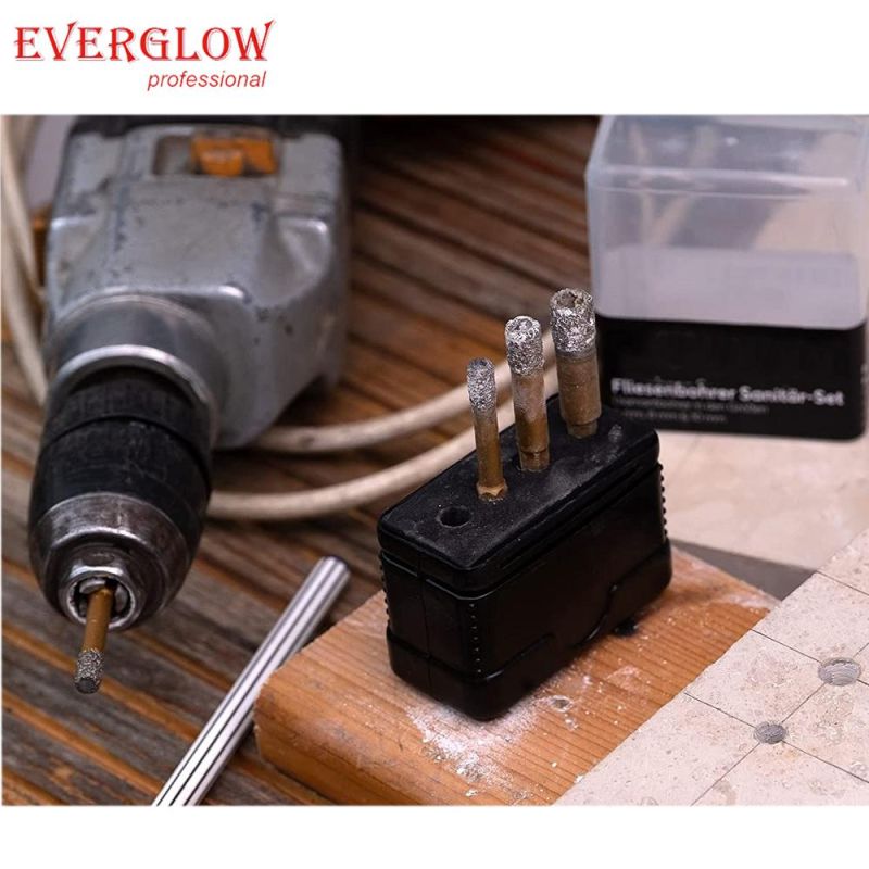 Diamond Drill Tile Drill Set in Main Dowel Sizes Diameter 6 X 2 I 8 I 10 mm Sanitary Set for Tiles Made of Ceramic, Porcelain Stoneware, Marble and Granite