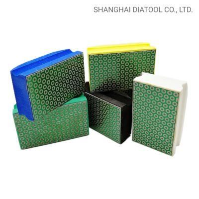 Electroplated Diamond Hand Pad, Foam Backed Hand Polishing Pads for Granite, Marble Glass