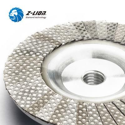 Zlion High Quality Aluminium Stone Diamond Abrasive Flap Disc with Thread