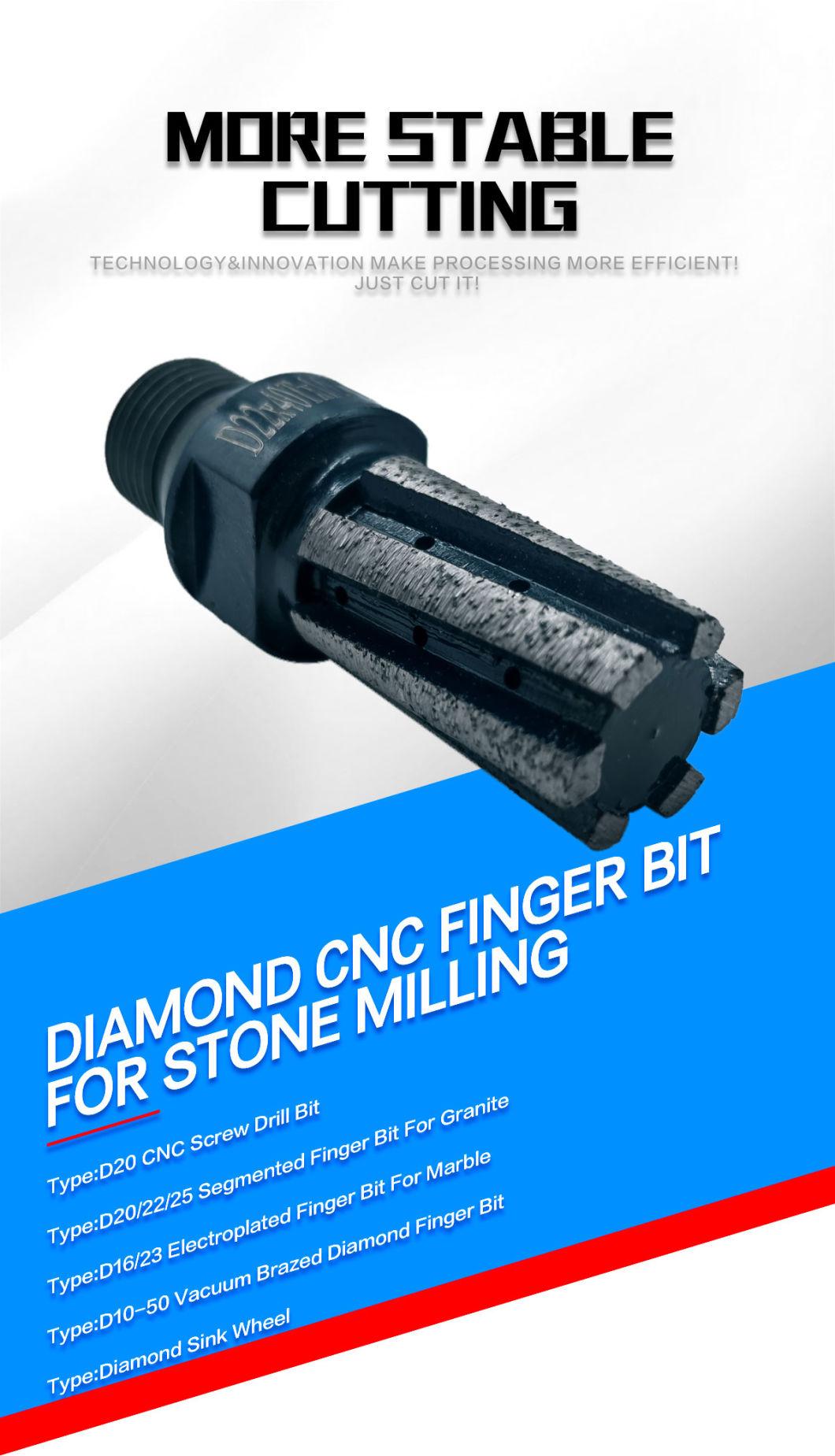 1/2 Gas Thread ODM Diamond Cutting Finger Bit for Hard Stone