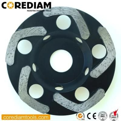 5-Inch/125mm Brazed Diamond Cup Wheel with F Segment for Concrete and Masonry/Diamond Grinding Cup Wheel/Tooling