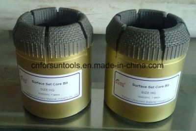 Diamond Drill Core Bit Surface Set, 7-Step Hq