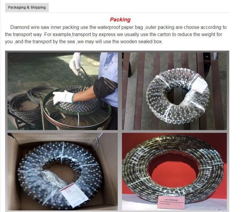 8.8mm High Efficiency Wire Saw Diamond Wire for Granite Profiling