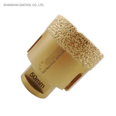 Shdiatool Dia 50mm Vacuum Brazed Diamond Drilling Bits With15mm Diamond Height for Granite Marble Ceramic