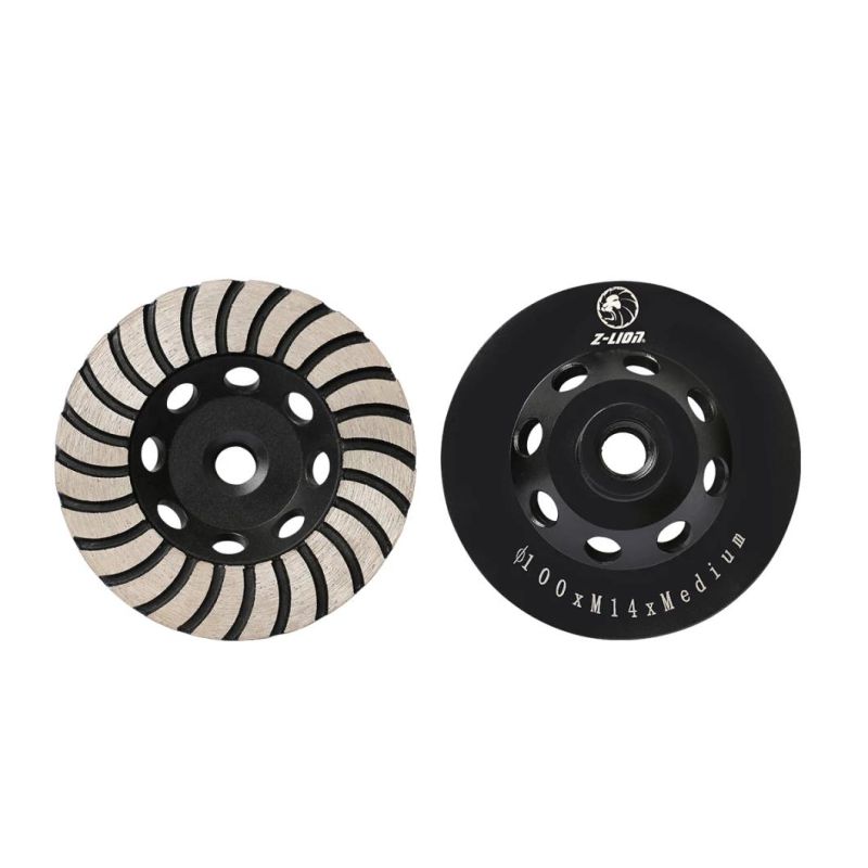 4inch Diamond Grinding Turbo Cup Wheel with Double Layers & Thread