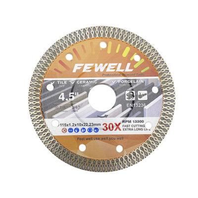 Hot Press 4.5inch 115*10*20mm 1.2 Thickness Super Ultra Thin Diamond Saw Blade X Turbo Disc for Cutting Ceramic Tile Porcelain
