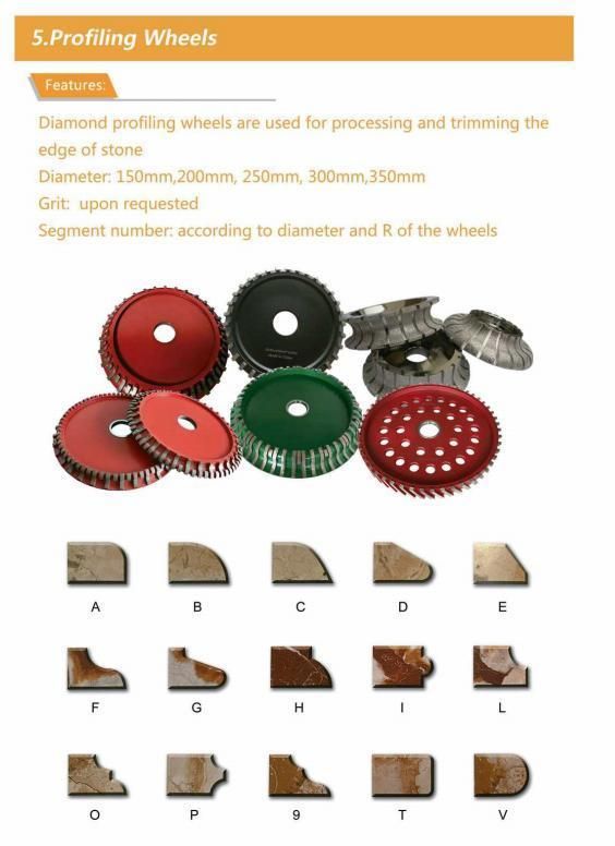 Edge Profiling Wheel Diamond Grinding Wheel for Granite Customized Shape